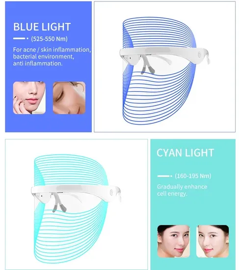 스킨 케어 7가지 색상 뷰티 테라피 광자 LED 페이셜 라이트 주름 여드름 제거 LED 페이스 마스크